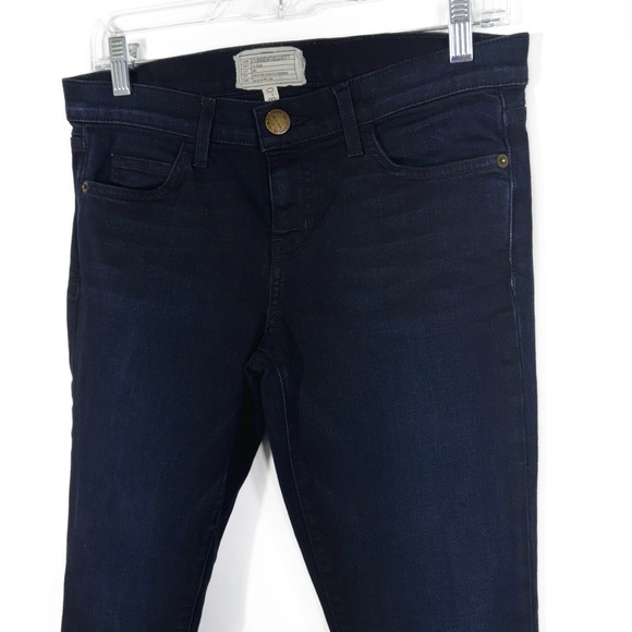 Current/Elliott Navy Blue Dark Wash Cropped Ankle Skinny Jeans Size 28 - Picture 3 of 11